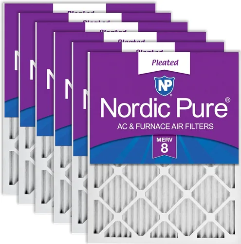 Nordic Pure 20x25x1 (19 1/2 x 24 1/2 x 3/4) Filtros de aire plisados MERV 8, paquete de 6 unidades