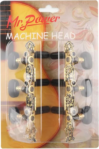 Miniatura 7 de Mr.Power Afinadores de guitarra, cabezales de máquina de 3+3 juegos de teclas de afinación, clavijas de cuerda solo para guitarra clásica