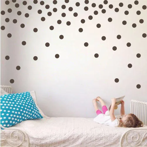 Miniatura 5 de Adhesivos decorativos de vinilo para pared, diseño de círculos de lunares, fácil de despegar y pegar, adhesivos decorativos extraíbles para Beige
