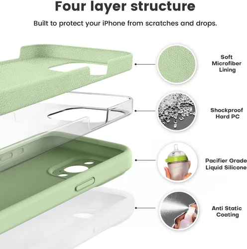 Miniatura 2 de Vooii Funda compatible con iPhone 15 Pro, silicona líquida Defender mejorada, [protección mejorada de la cámara]