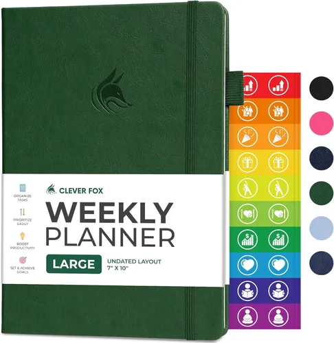Miniatura 20 de Clever Fox Planificador – Planificador semanal y mensual sin fecha para productividad, gestión del tiempo y objetivos – Diario organizador – A5