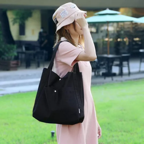 Miniatura 2 de Bolso de lona para mujer, ligero, para el trabajo, la escuela, con asa superior