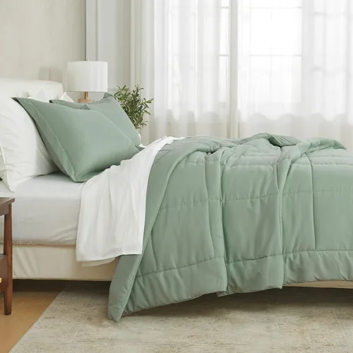 Miniatura 3 de Great Bay Home Juego de edredón reversible tamaño individual Juegos de edredón de 2 piezas alternativo al plumón salvia Ropa de cama para todas