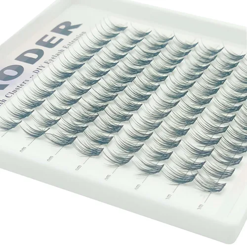 Miniatura 5 de DAODER Extensiones de pestañas cortas en racimo de aspecto natural, 96 unidades de 0.35-0.47 pulgadas, extensiones de pestañas rizadas C