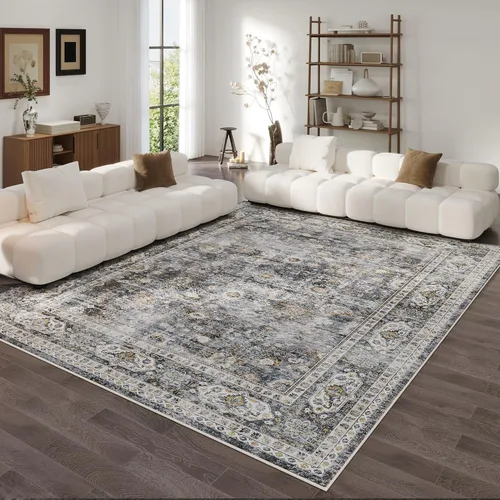 Miniatura 80 de Rugcomf Alfombra de pasillo de 2 x 6 pies, lavable, bohemio, suave, antideslizante, no desprende pelusa, lana sintética, estilo vintage para cocina