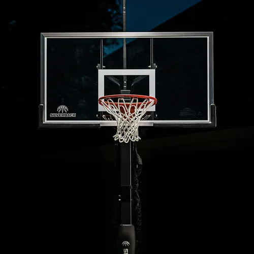 Miniatura 10 de Silverback La luz LED de aro de baloncesto ilumina el tablero, el borde y la cancha y se adapta a los aros cuadrados Silverback y Goaliath