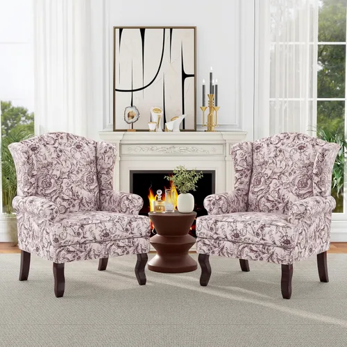 Miniatura 31 de Silla decorativa, sillón tapizado con respaldo alto con esponja de alta resistencia y patas de madera, sillas individuales modernas y cómodas de Un