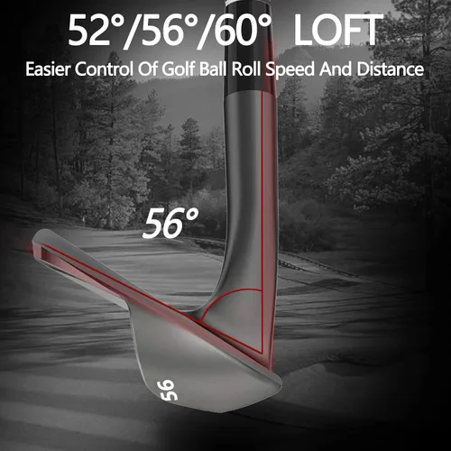 Miniatura 2 de Juego de cuña de 3 piezas o cuñas de golf individuales, disponibles en cuña de 52°, cuña de arena de 56° y cuña lob de 60° para mano derecha hombre