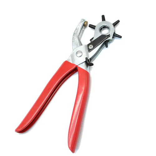Miniatura 9 de Perforadora de agujero de cuero, perforadora de agujero de cinturón de 9 pulgadas para cuero resistente, perforadora giratoria de 6 tamaños