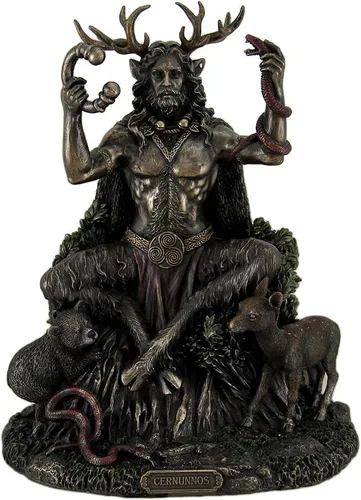 Veronese Design Estatuas de resina Cernunnos Dios de los animales con cuernos celtas y la estatua del inframundo 9 pulgadas 7 x 8.75 x 5.5 pulgadas
