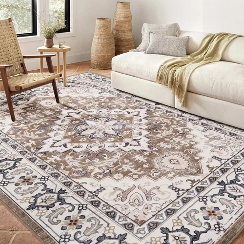 Miniatura 71 de Lofus 8x10 Alfombras de área para sala de estar, alfombra de área lavable, alfombras para dormitorio, cocina, alfombra vintage boho, alfombra suave