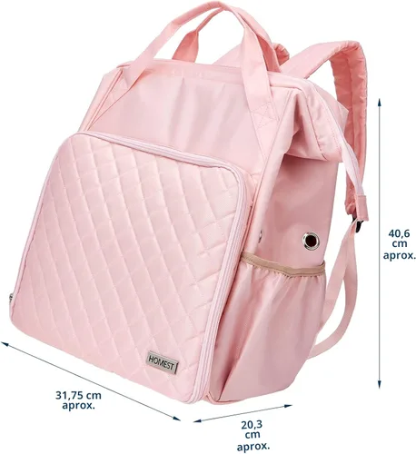 Miniatura 6 de HOMEST Mochila de Bolso para Tejer, Organizador de Almacenamiento para Crochet, Porta Hilos Grande con Bolsillo Frontal Personalizado para Rosa