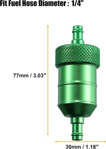 Miniatura 5 de X AUTOHAUX 0.315 in 5/16" manguera de diámetro aleación de aluminio motocicleta gasolina aceite combustible filtro limpiador verde