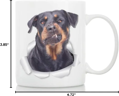 Miniatura 7 de Divertida taza de café Rottweiler – Taza de café de cerámica para perros – Regalo perfecto para los amantes de los perros – Bonita decoración