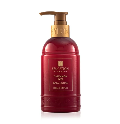 SPA CEYLON Cardamom Rose Loción para manos y cuerpo | Crema corporal con coco, almendra y rosa del Himalaya | Hidratante y calmante para todo tipo