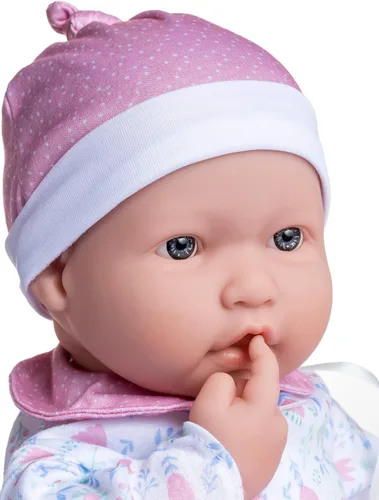 Miniatura 2 de JC Toys La Baby Caucasian - Muñeca bebé pequeña de cuerpo suave de 20 pulgadas Lavable Traje floral rosa extraíble con sombrero, chupete y Rosa