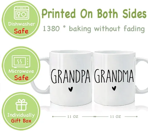 Miniatura 4 de Promoted To Grandparent 2026 - Juego de tazas de café para abuelos por primera vez, regalos de anuncio de embarazo para nuevos abuelos, regalos