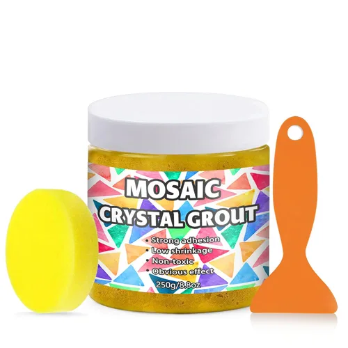 Miniatura 17 de Lechada de cristal de mosaico, herramientas de azulejos de mosaico, accesorios de mosaico, esencial para lechada hecha a mano y perfecto para Dorado