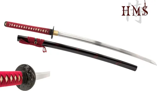 Miniatura 8 de HMS Espada samurai wakizashi japonesa, Oda Nobunaga Tsuba, forjada a mano, acero al carbono 1045, templado con calor, espiga completa, afilada oda