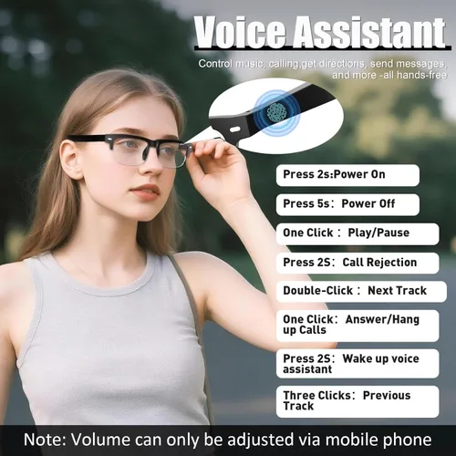 Miniatura 7 de Lentes inteligentes AI para hombres y mujeres con GPT de chat, lentes de traducción Bluetooth (más de 165 idiomas y acentos), lentes que cambian