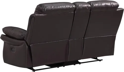 Miniatura 11 de Blackjack Furniture Andrews - Sofá reclinable de cuero tapizado con cabeza de clavos tradicional tapizada con tapizado y ribeteado, sofá biplaza