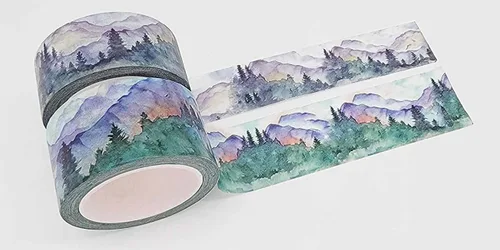 Serenity Fair Cintas washi Natural Mountain Forests (tema de montaña) para álbumes de recortes, diarios, manualidades y decoración. Rollos de cinta