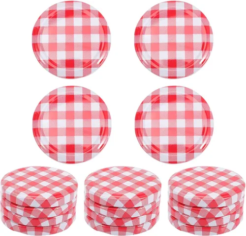 Miniatura 10 de Kichvoe 40 tapas para tarros de mermelada de 2.83 pulgadas, tapas de rosca herméticas para tarros de conserva, almacenamiento de alimentos