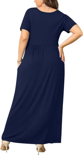 Miniatura 3 de Bishuige - Vestido largo de verano con bolsillos para mujer, tallas extragrandes de XL a 6X