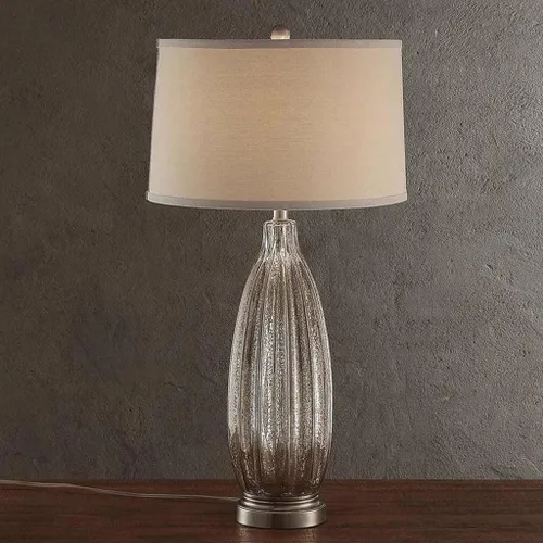Miniatura 4 de Lamp for Desk Fabric Glass Table Lamp Bedroom Simple Modern Retro Bedroom Villa Living Room Large Light Luxury Bedside Lamp Desk Lamps for Home