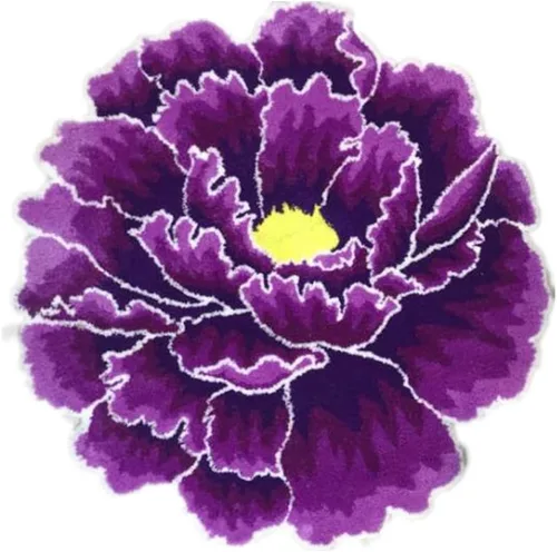 Miniatura 10 de Alfombra de área con forma floral de peonía azul, alfombra de arte moderno para dormitorio, cocina, baño, alfombra de baño suave, antideslizante