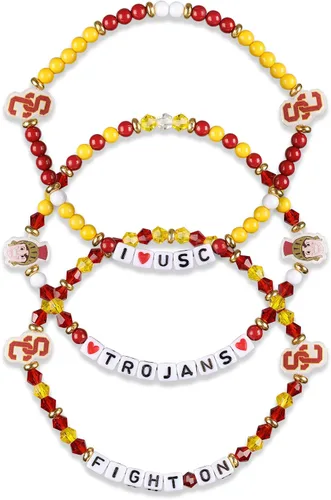 Miniatura 32 de FOCO NCAA unisex-adulto Paquete de 3 Pulseras de la Amistad con Cuentas con Logotipo de Equipo Universitario de la NCAA Oficialmente Licenciadas
