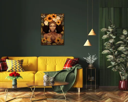Miniatura 160 de Arte de pared afroamericano, decoración de rey y reina bailarín negro para sala de estar, arte de pareja de amor negro para dormitorio, lienzo