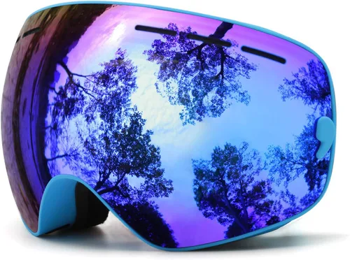 Miniatura 11 de Juli - Gafas de esquí para niños, lentes esféricas intercambiables de doble capa, gafas de nieve OTG antivaho para snowboard y patinaje de 4 a 16