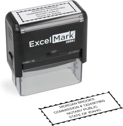Miniatura 55 de ExcelMark Sello Notarial para los 50 Estados - Sello Oficial del Estado - Texas Negro
