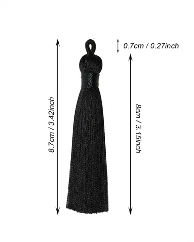 Miniatura 6 de Tupalizy 10 borlas suaves y sedosas hechas a mano con lazo para colgar marcapáginas, llaveros, aretes, pulseras, fabricación de joyas, recuerdo