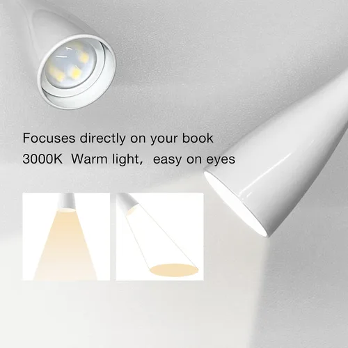 Miniatura 6 de Luz de lectura de pared para libros en la cama, lámpara de pared de cabecera con salida USB, lámpara de lectura regulable con 5 controles táctiles