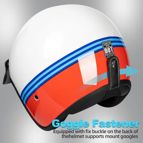Miniatura 3 de Yesmotor Casco de motocicleta retro de cara abierta 3/4, casco Vespa, aprobado por DOT, adultos, unisex, entusiastas de la motocicleta, amantes