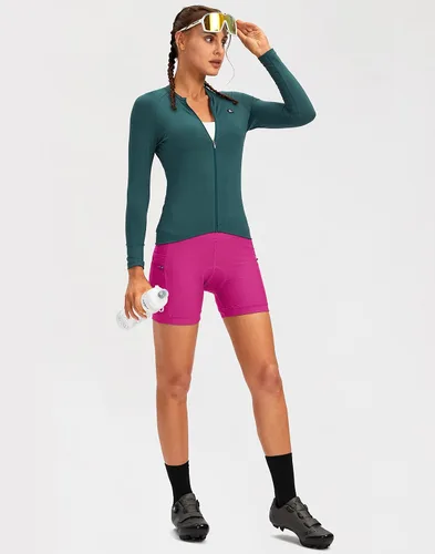 Miniatura 6 de Pantalones cortos de ciclismo acolchados 4D para mujer, ropa interior de ciclismo, ciclismo de carretera, pantalones cortos para mujer, bolsillos