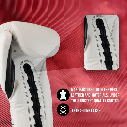 Miniatura 4 de CLETO REYES Traditional Professional-Grade Boxing Gloves with Laces for Training, Sparring and Heavy Punching Bags for Men and Women, MMA