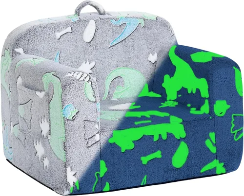 Miniatura 18 de Tiita Sofá para Niños, Sofá para Niños con Asa de Transporte, Sofá de Espuma Portátil para Niños Pequeños, Sofá para Guardería de Niños que Brilla