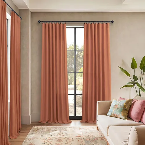 Miniatura 57 de Cortinas de lino gris claro, 2 paneles, presillas traseras, bolsillo para cortinero, semitraslúcidas, ahorran energía, estilo rústico, arpillera