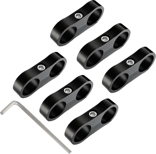 Miniatura 14 de EVIL ENERGY 4AN Abrazadera Separadora de Manguera, Abrazadera de Montaje de Línea de Combustible AN4 de Aluminio Negro 4PCS