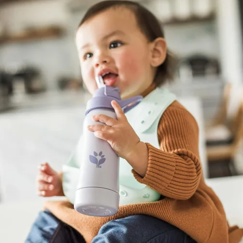 Miniatura 3 de Green Sprouts® Sprout Ware® - Botella con popote de 10 onzas, 6 meses +, plástico vegetal, silicona curada con platino, apta para lavavajillas