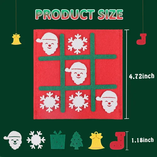 Miniatura 6 de Regalos de fiesta de Navidad, juegos de mesa de Tic Tac Toe para niños de 4 a 8 a 12, rellenos de calcetines de Navidad para niños, juguetes a