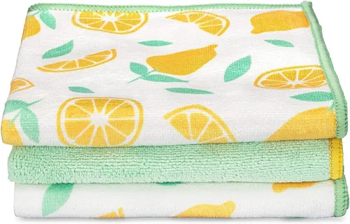Miniatura 3 de Full Circle Renew Collection - Paños de microfibra reciclada multiusos con estampado cítrico, 12.01 x 3.00 pulgadas, juego de 3 – Se limpia con solo