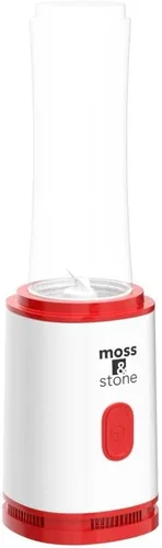 Miniatura 4 de Moss & Stone Batidora de una sola porción, blanco y rojo, 20 onzas Blanco & negro
