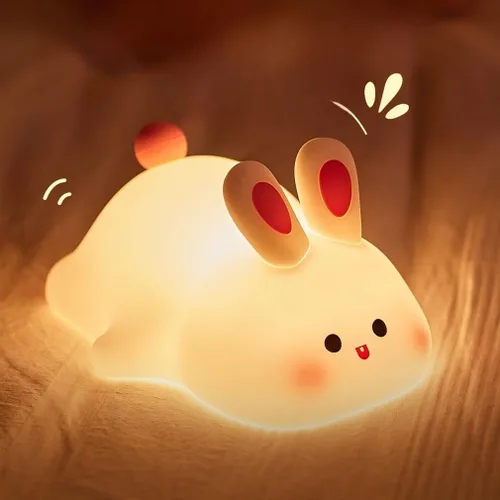 Miniatura 10 de Luz nocturna de pato para niños, regulable al tacto, recargable portátil y esponjosa, luz nocturna LED de silicona, regalo kawaii, guardería