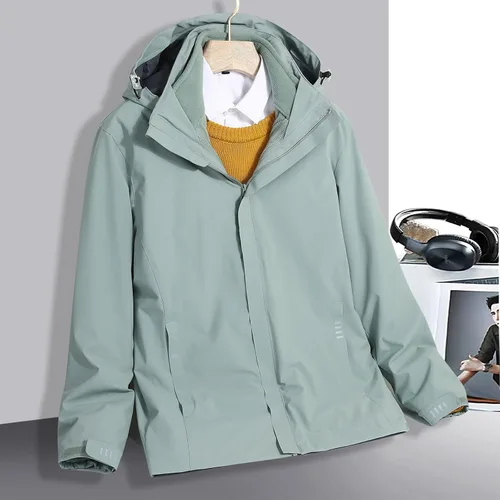 Miniatura 2 de Chaqueta de esquí para mujer, 3 en 1, con capucha, impermeable, resistente al viento, chaqueta de forro polar, impermeable, snowboard y montaña
