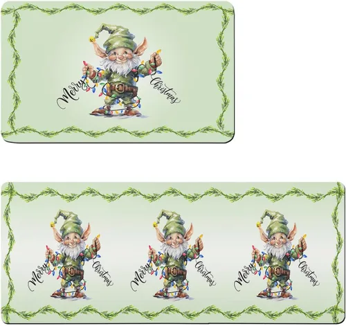 Tapete de baño de gnomos verdes para bañera, tapete antideslizante de secado rápido y absorbente, tierra de diatomeas, fregadero, dormitorio,