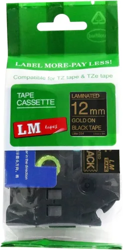 Miniatura 21 de Cinta LM - Brother PT-1010 3/8 pulgadas (0.354 in 0.35 laminadas) Negro sobre transparente compatible con TZe P-Touch Cinta para rotuladora Brother